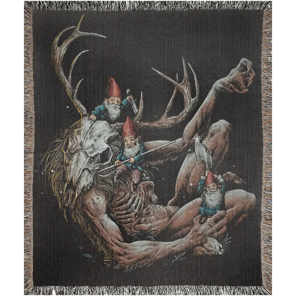 Gnome War (Woven Blanket) Threat Llama