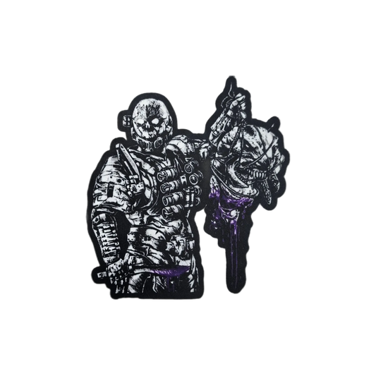 Head Hunter - 4”x 5.5" Sublimation Velcro Morale Patch Threat Llama