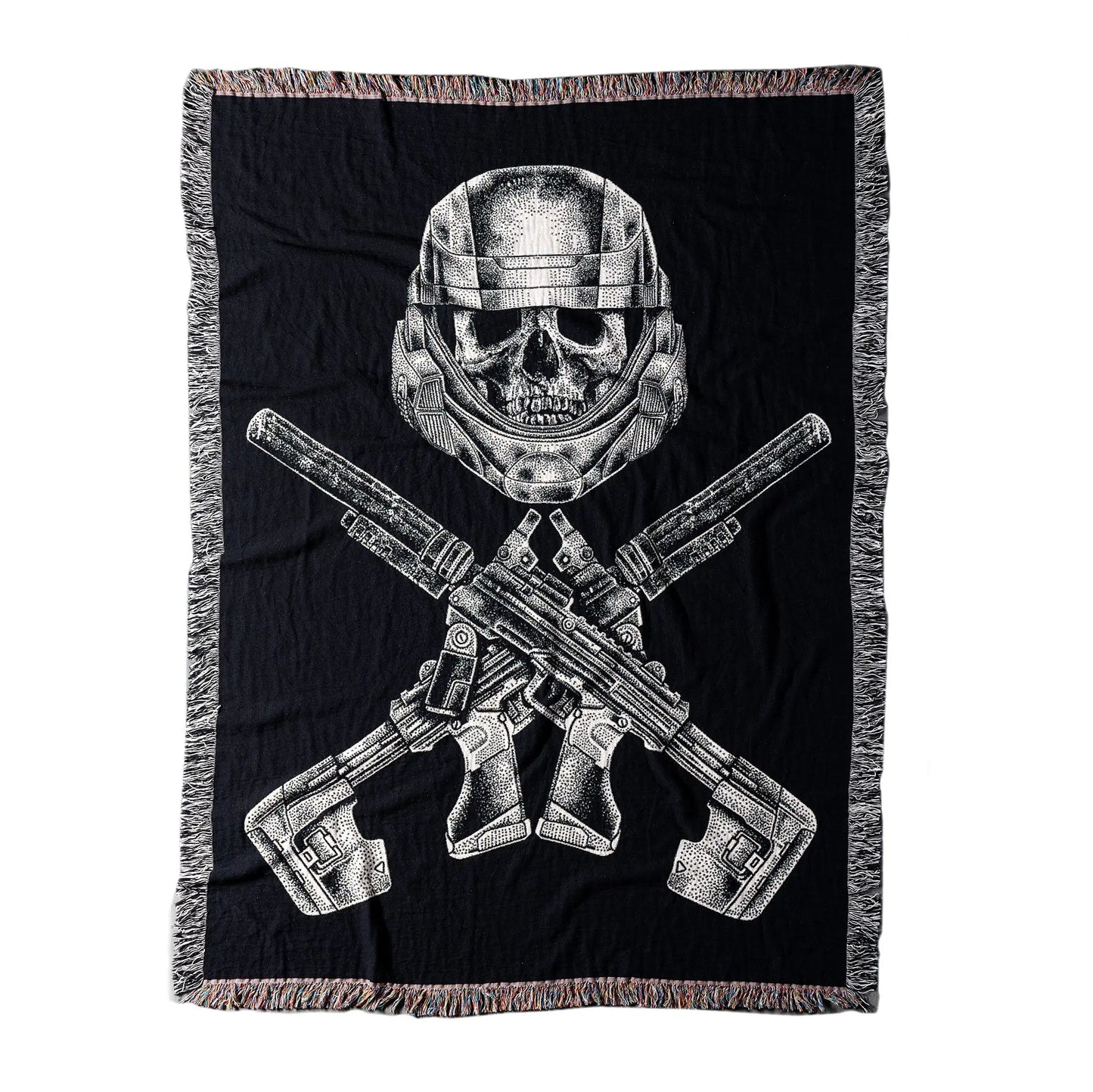 NO QUARTER (Woven Blanket) (Black) Threat Llama